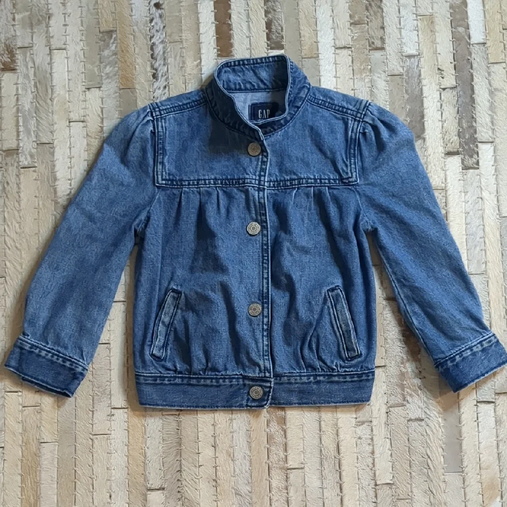 Gap Kids Girl's Puff Sleeve‎ Blue Denim Jacket